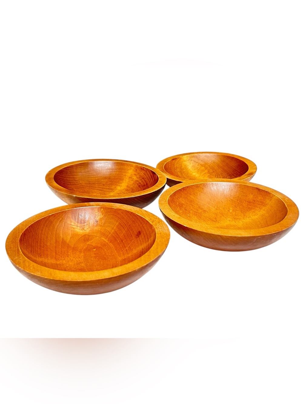 Vintage Baribocraft Canada Maple Wood Salad Bowls Set of 4 Mid Century